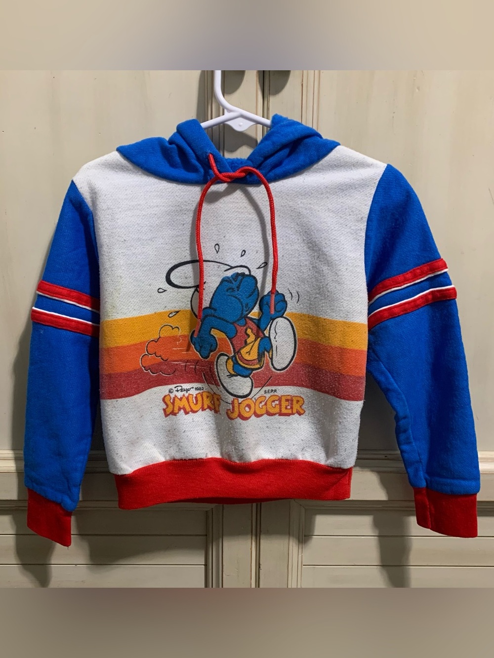 Vintage Kid’s Smurfs Hoodie Sweatshirt Top Toddler Size 3T 1982 Sears